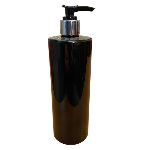 Plastic bottle glossy black - plastic,