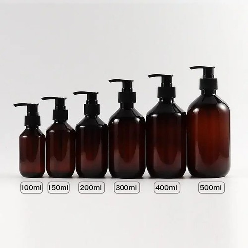 Amber refillable pump bottles - refillable,