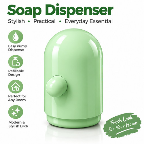 Light green soap dispenser - green,