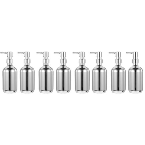 Silver refillable pump - silver, bottle