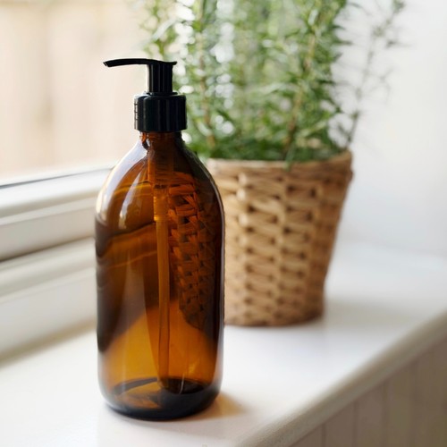 Amber glass dispenser bottle - glass,
