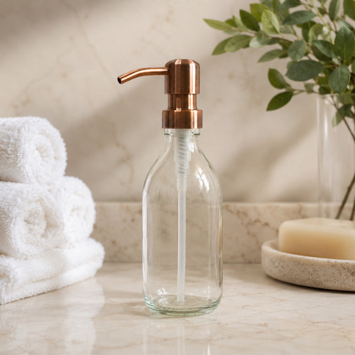 Clear glass soap dispenser - clear,