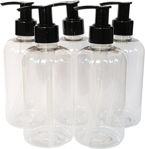 Clear plastic bottles with - clear,